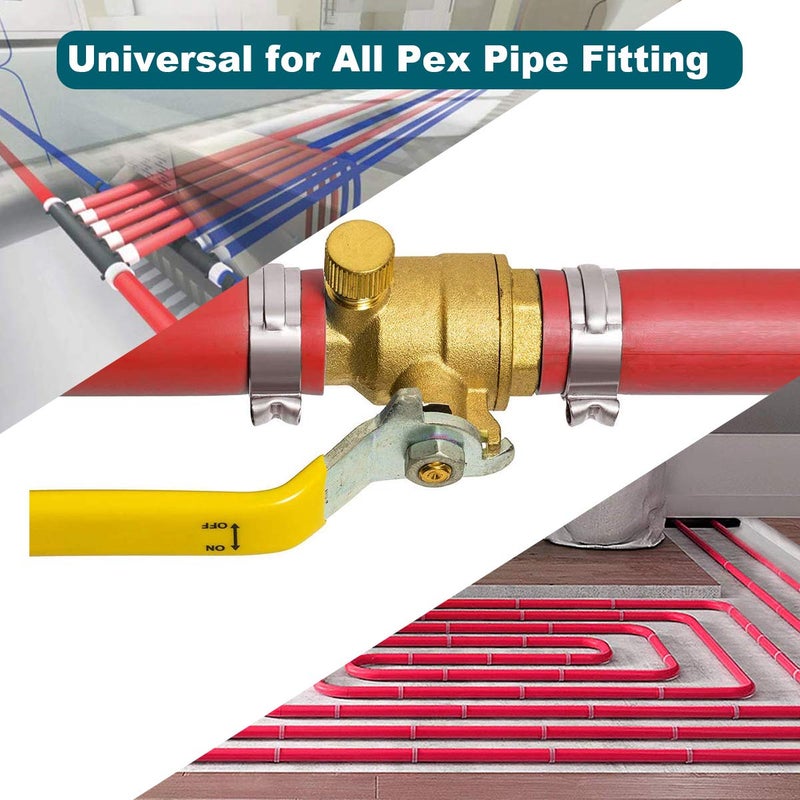 LOKMAN 50 Pack 3/8 Inch PEX Cinch Clamps, Stainless Steel Cinch Crimp Rings Pinch Clamps for PEX Tubing Pipe Fitting Connections(3/8 In) - Image 4